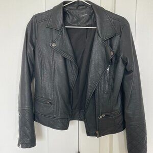 Black leather jacket XS